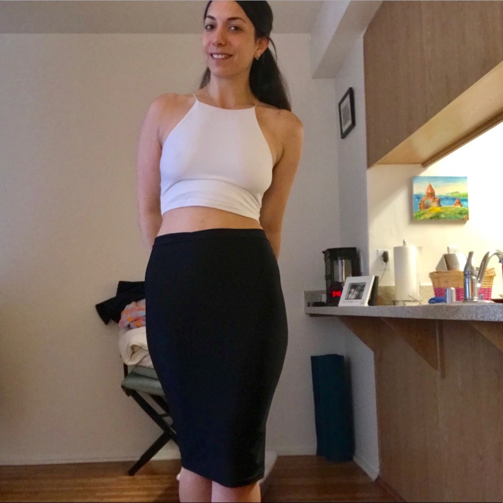 Black Pencil Skirt Stretch